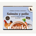 salmon y pollo cocinado