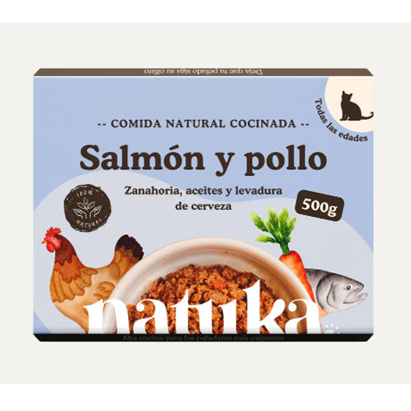 salmon y pollo cocinado